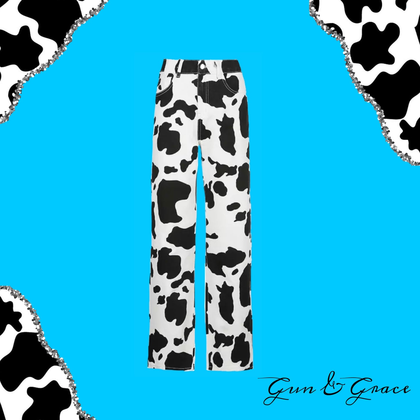 Cow Print Jeans